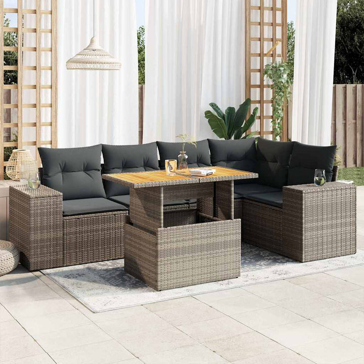 Loungegrupp Med Dynor 6 Delar Konstrotting