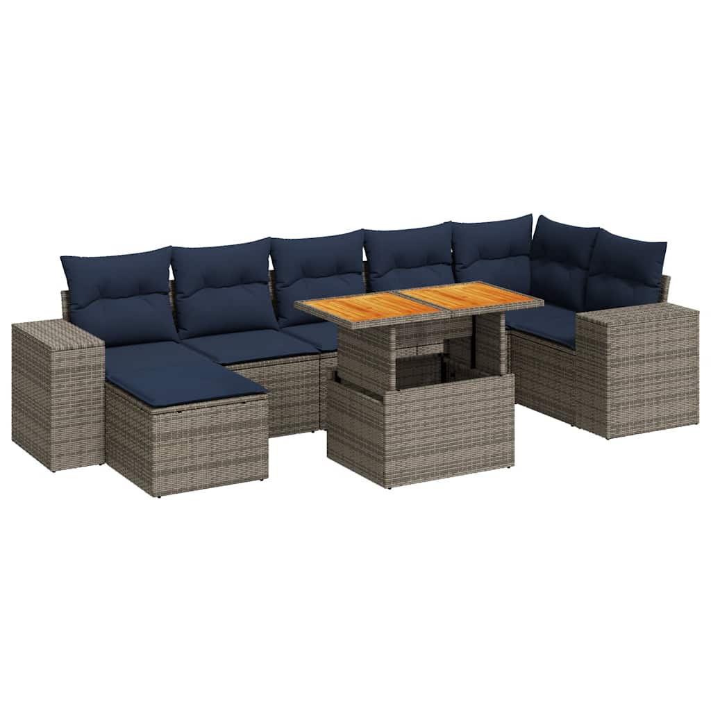 Loungegrupp För Trädgården Med Dynor 8 Delar Konstrotting