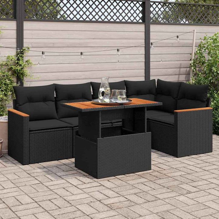 Loungegrupp Med Dynor 6 Delar Konstrotting