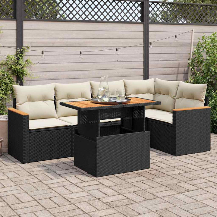 Loungegrupp Med Dynor 6 Delar Konstrotting