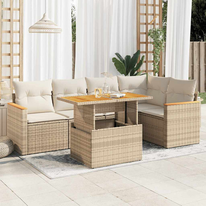 Loungegrupp Med Dynor 6 Delar Konstrotting