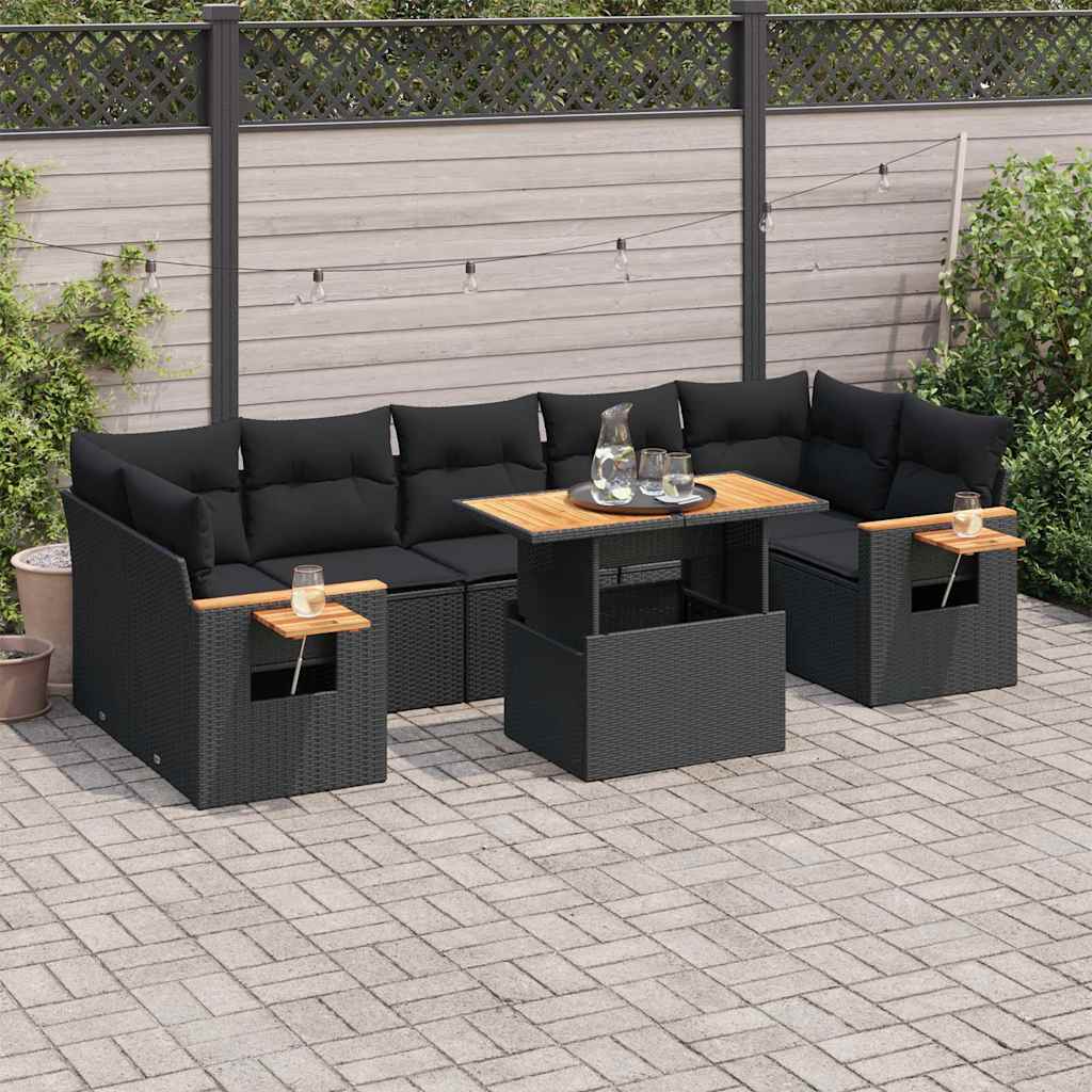 Loungegrupp För Trädgården Med Dynor 8 Delar Konstrotting