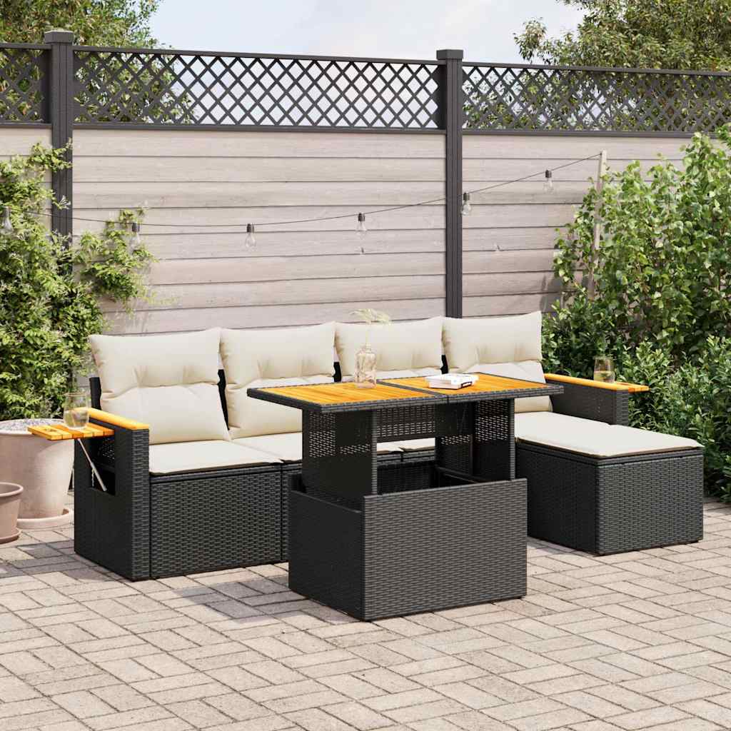 Loungegrupp Med Dynor 6 Delar Konstrotting
