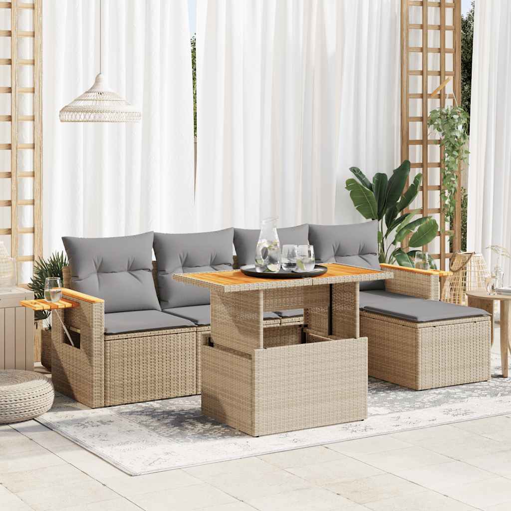 Loungegrupp Med Dynor 6 Delar Konstrotting