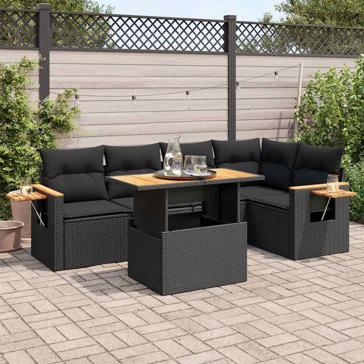 Loungegrupp Med Dynor 6 Delar Konstrotting
