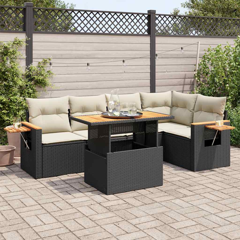 Loungegrupp Med Dynor 6 Delar Konstrotting