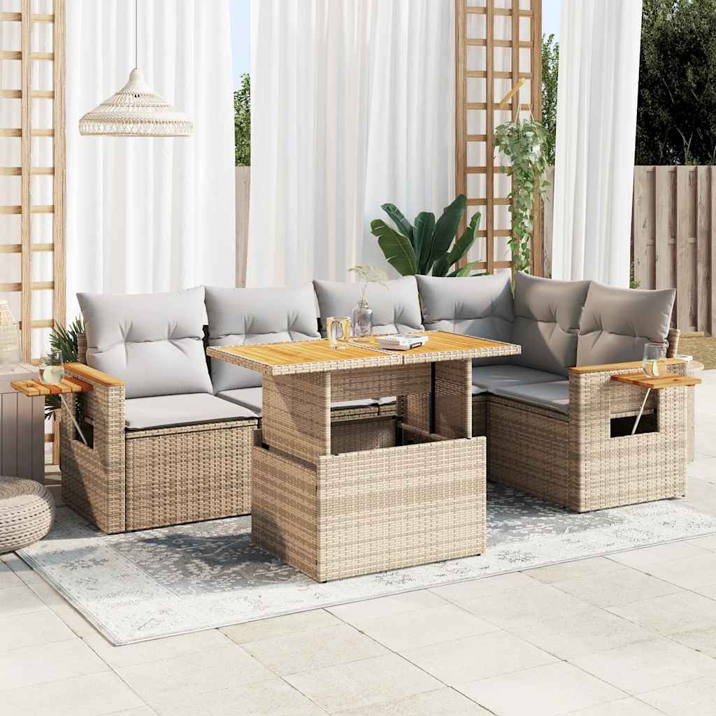 Loungegrupp Med Dynor 6 Delar Konstrotting