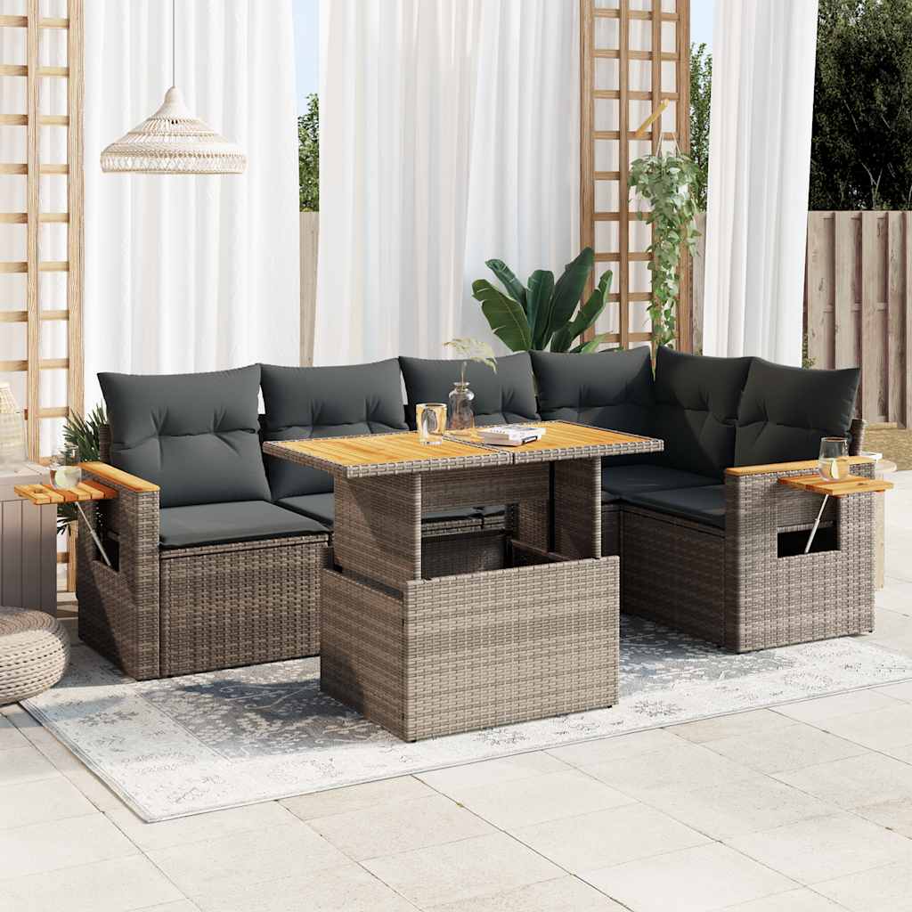 Loungegrupp Med Dynor 6 Delar Konstrotting