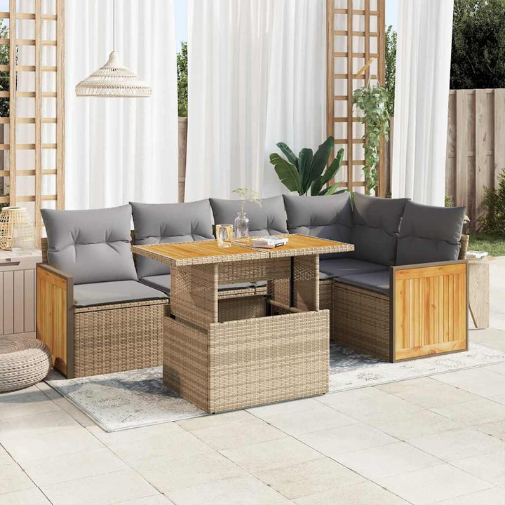 Loungegrupp Med Dynor 6 Delar Konstrotting
