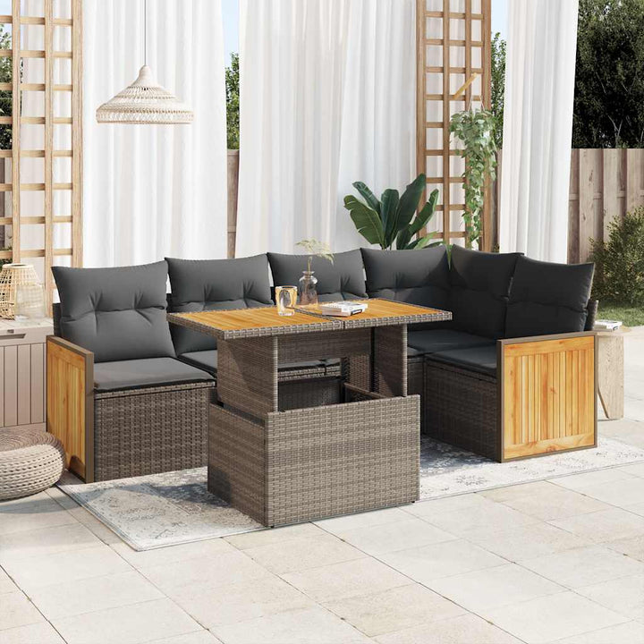 Loungegrupp Med Dynor 6 Delar Konstrotting