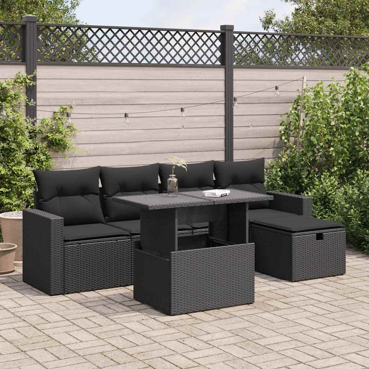 Loungegrupp Med Dynor 6 Delar Konstrotting