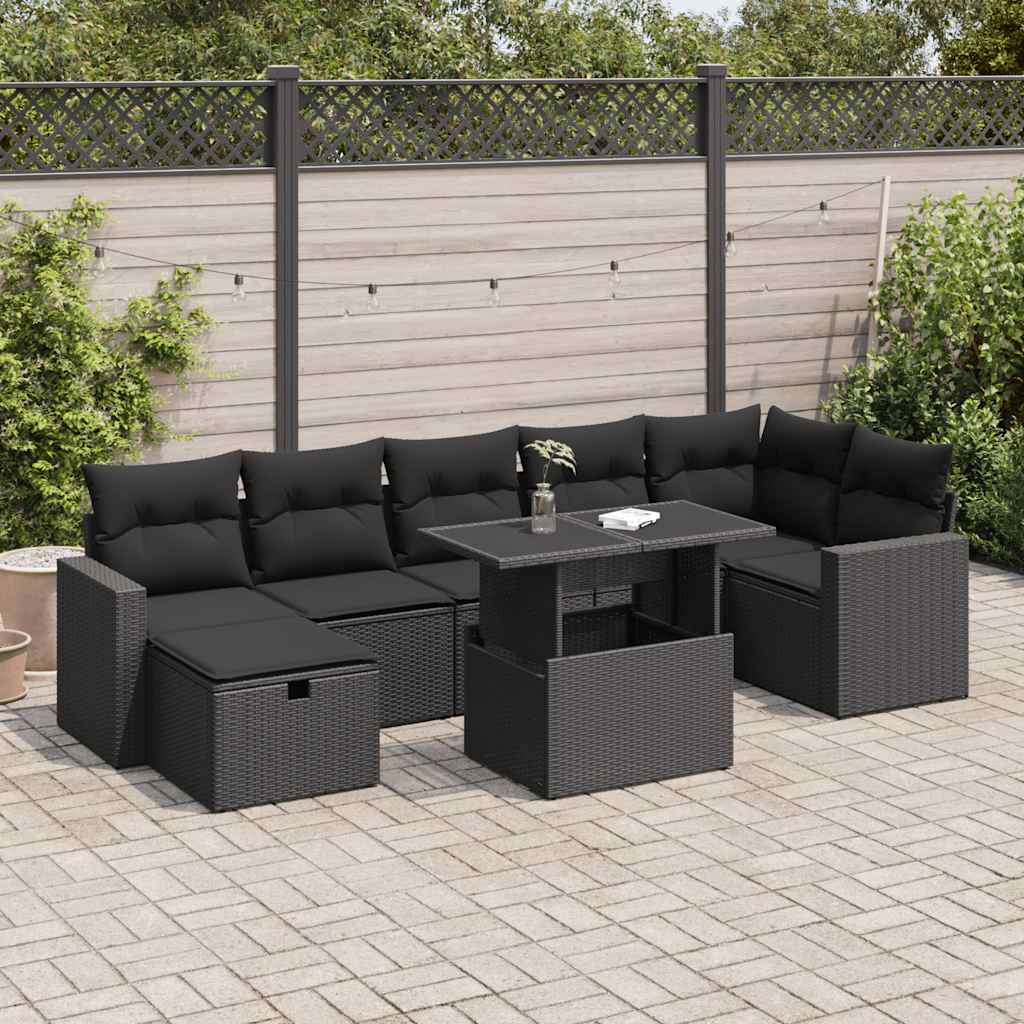 Loungegrupp För Trädgården Med Dynor 8 Delar Konstrotting