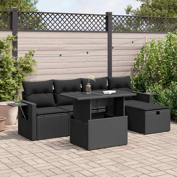 Loungegrupp Med Dynor 6 Delar Konstrotting