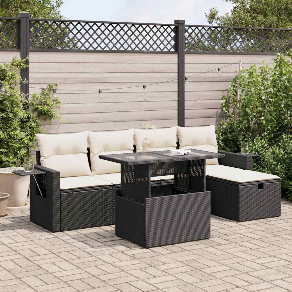 Loungegrupp Med Dynor 6 Delar Konstrotting
