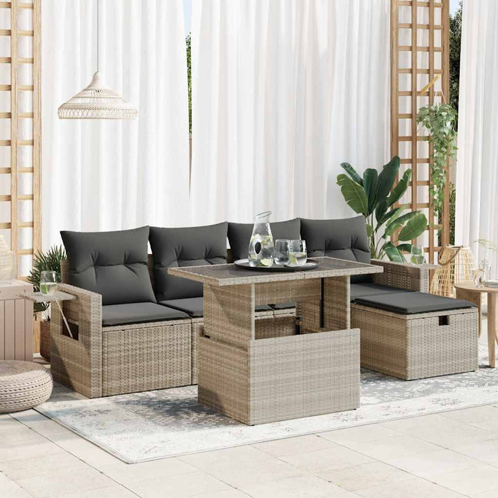 Loungegrupp Med Dynor 6 Delar Konstrotting