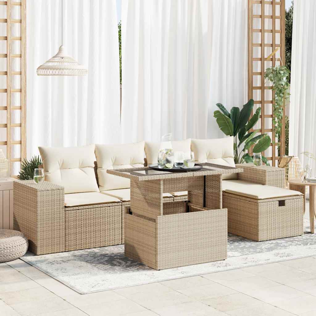 Loungegrupp Med Dynor 6 Delar Svart Konstrotting