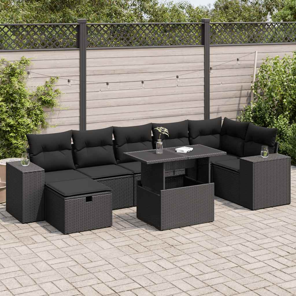 Loungegrupp För Trädgården Med Dynor 8 Delar Konstrotting