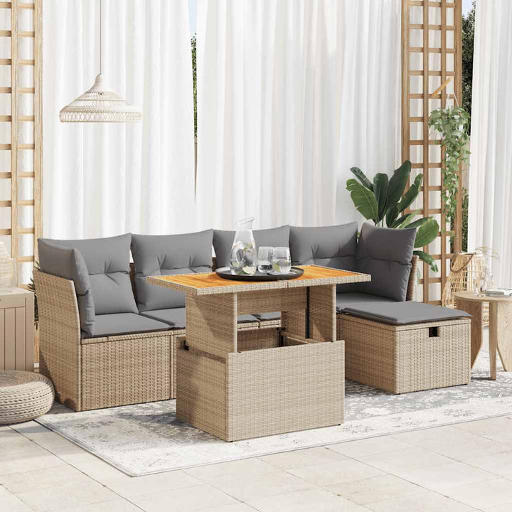 Loungegrupp Med Dynor 6 Delar Konstrotting