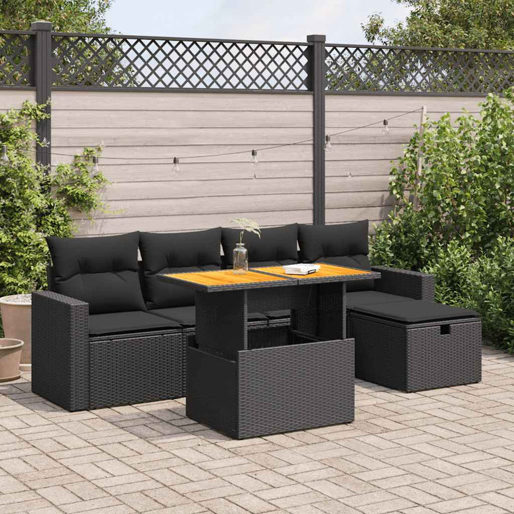 Loungegrupp Med Dynor 6 Delar Konstrotting