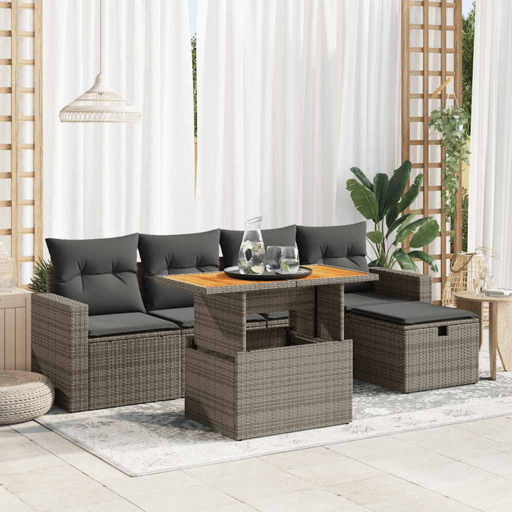 Loungegrupp Med Dynor 6 Delar Konstrotting