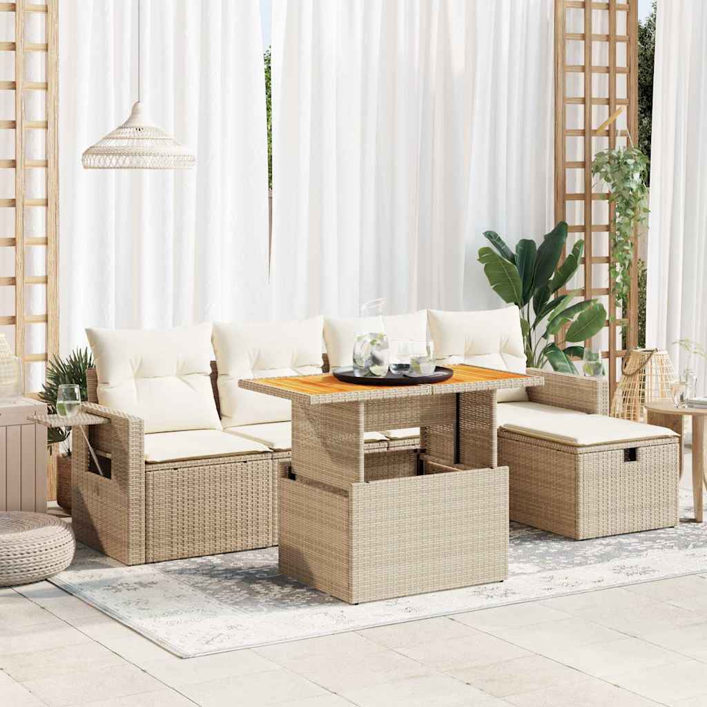 Loungegrupp Med Dynor 6 Delar Svart Konstrotting