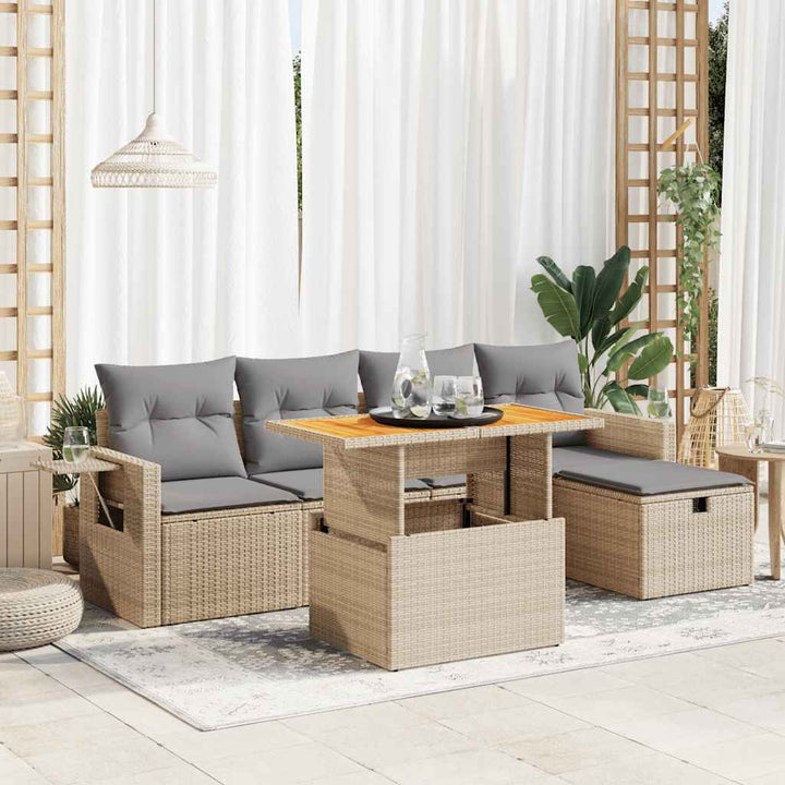 Loungegrupp Med Dynor 6 Delar Svart Konstrotting
