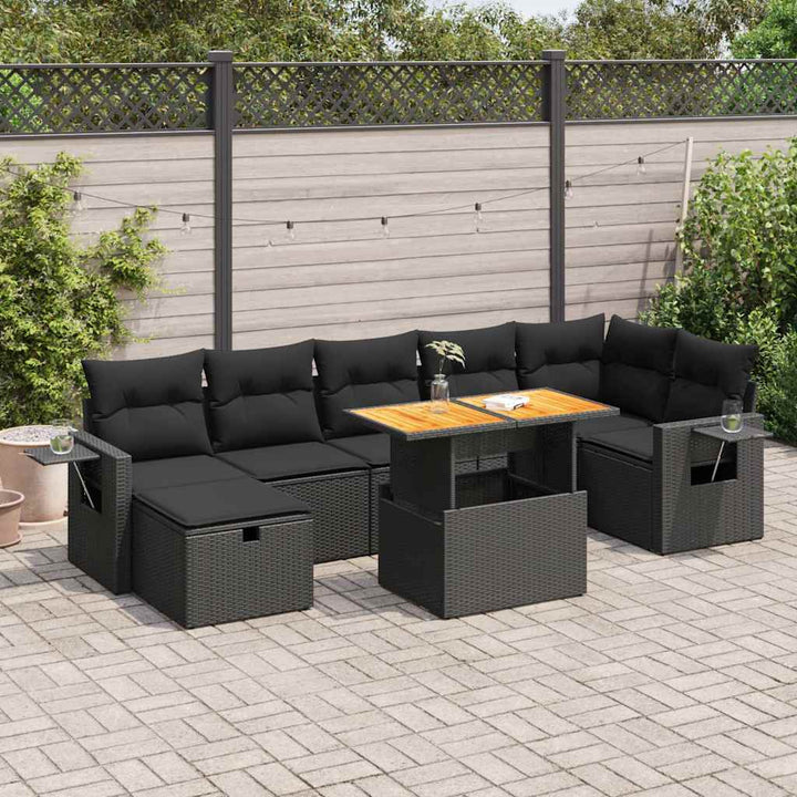 Loungegrupp För Trädgården Med Dynor 8 Delar Konstrotting