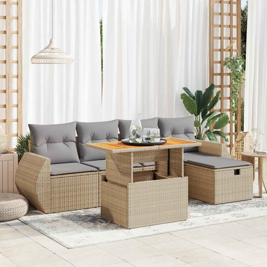 Loungegrupp Med Dynor 6 Delar Svart Konstrotting