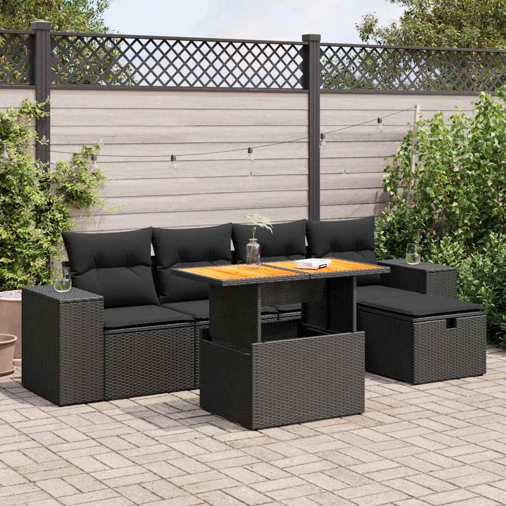 Loungegrupp Med Dynor 6 Delar Konstrotting