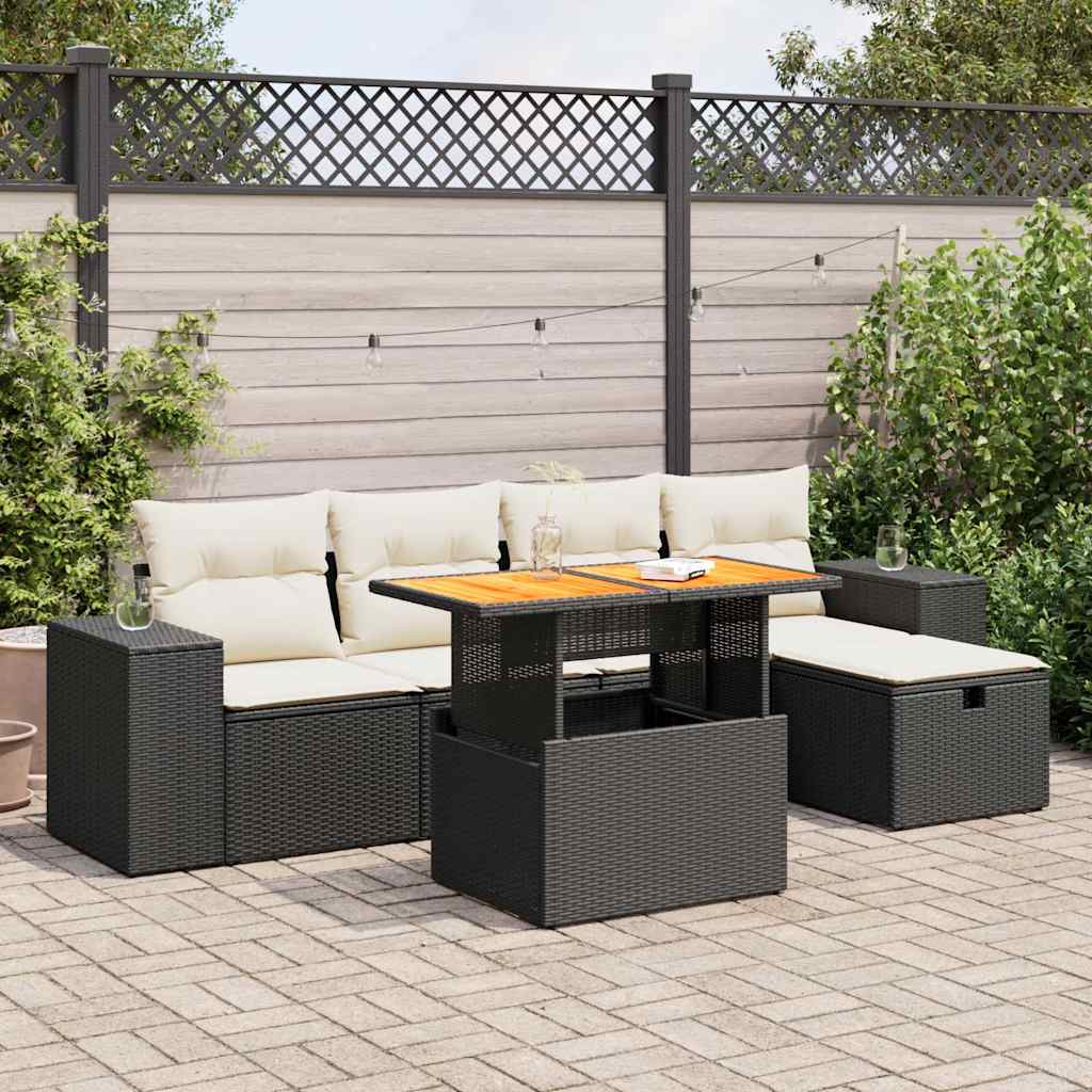 Loungegrupp Med Dynor 6 Delar Konstrotting