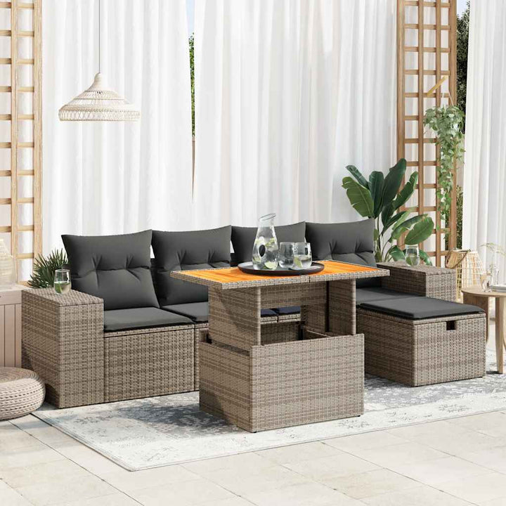Loungegrupp Med Dynor 6 Delar Konstrotting