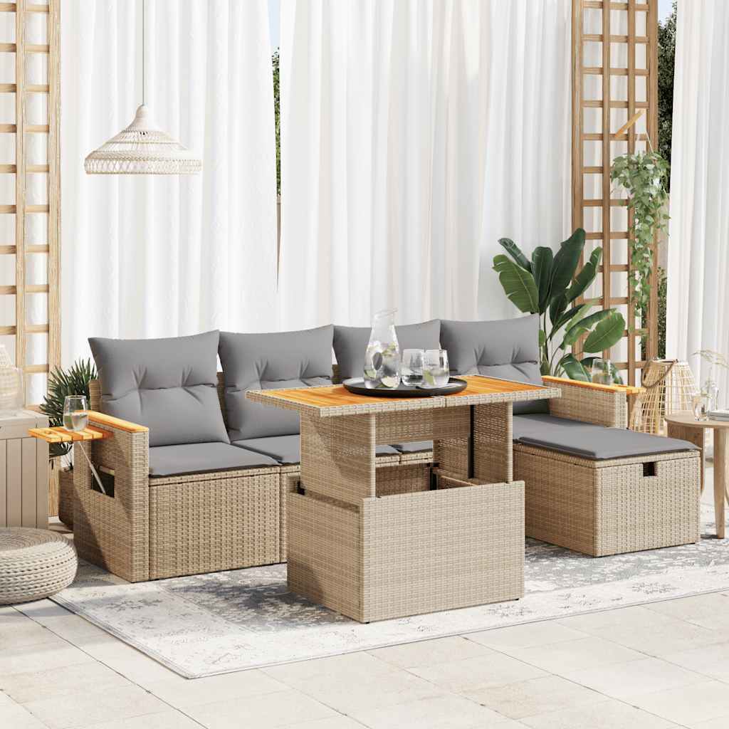 Loungegrupp Med Dynor 6 Delar Svart Konstrotting