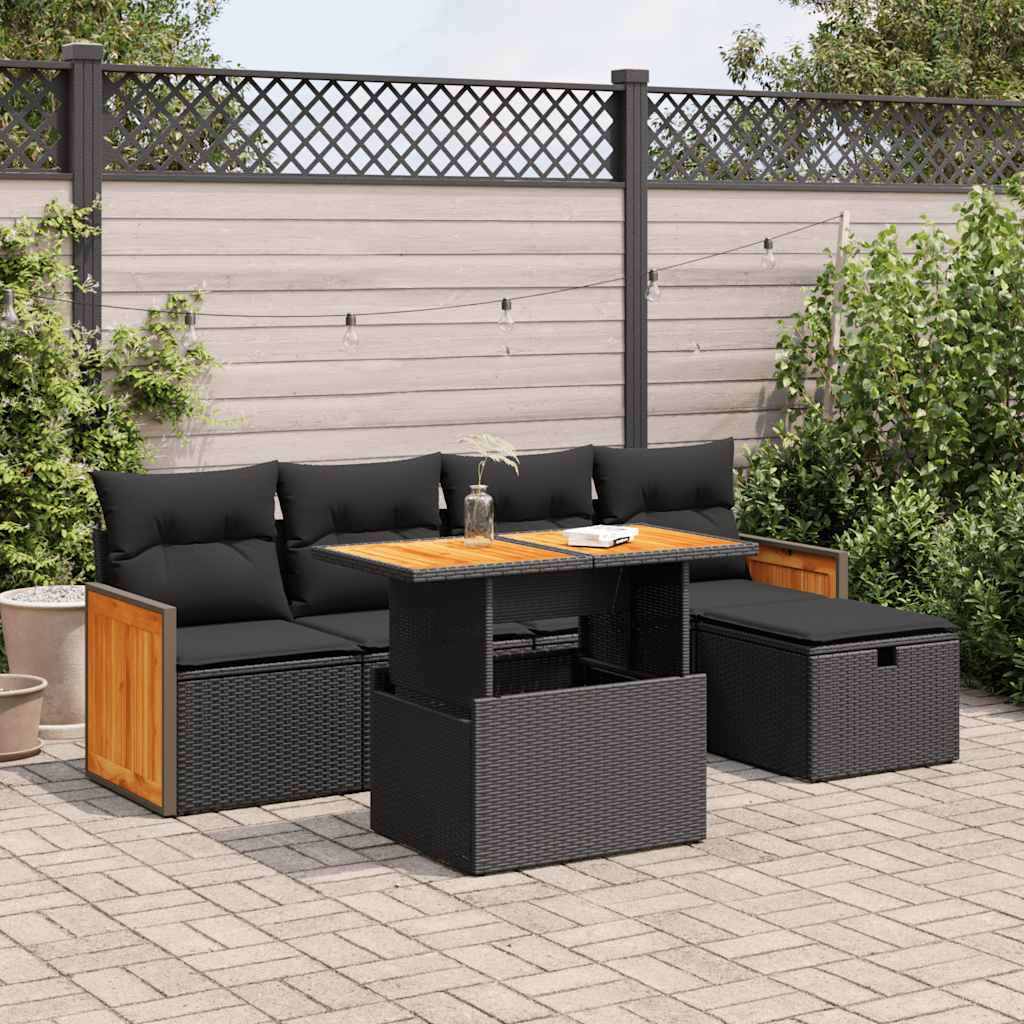 Loungegrupp Med Dynor 6 Delar Konstrotting