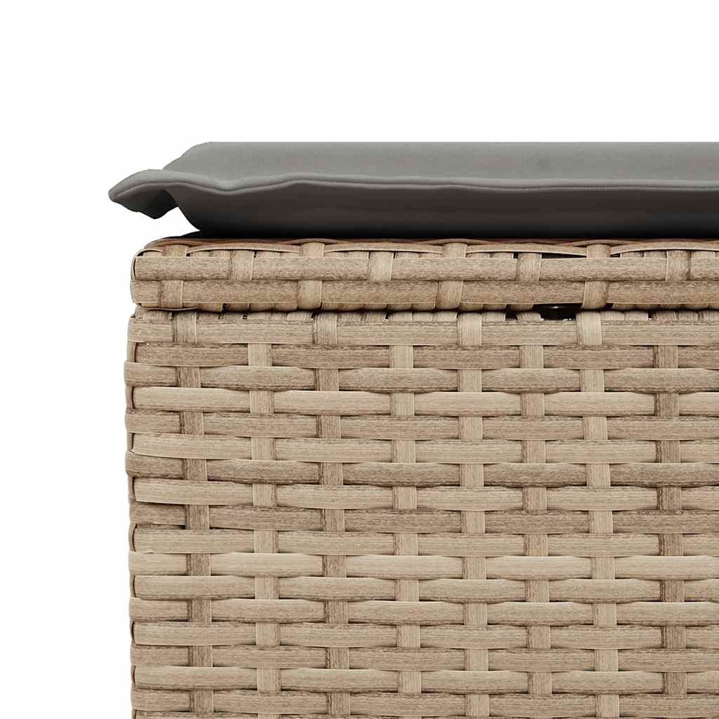 Trädgårdssoffset Med Dynor 2 Delar Beige Konstrotting Akaciaträ
