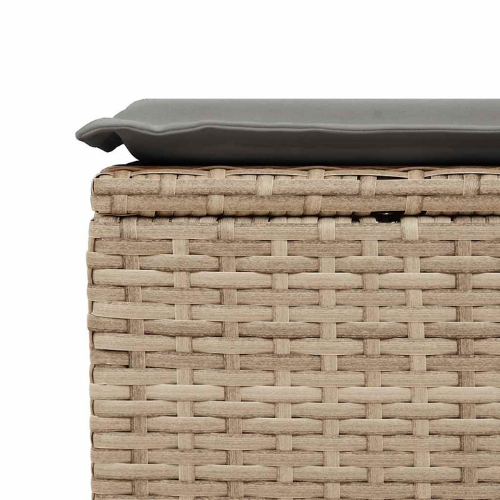 Trädgårdssoffset Med Dynor 2 Delar Beige Konstrotting Akaciaträ