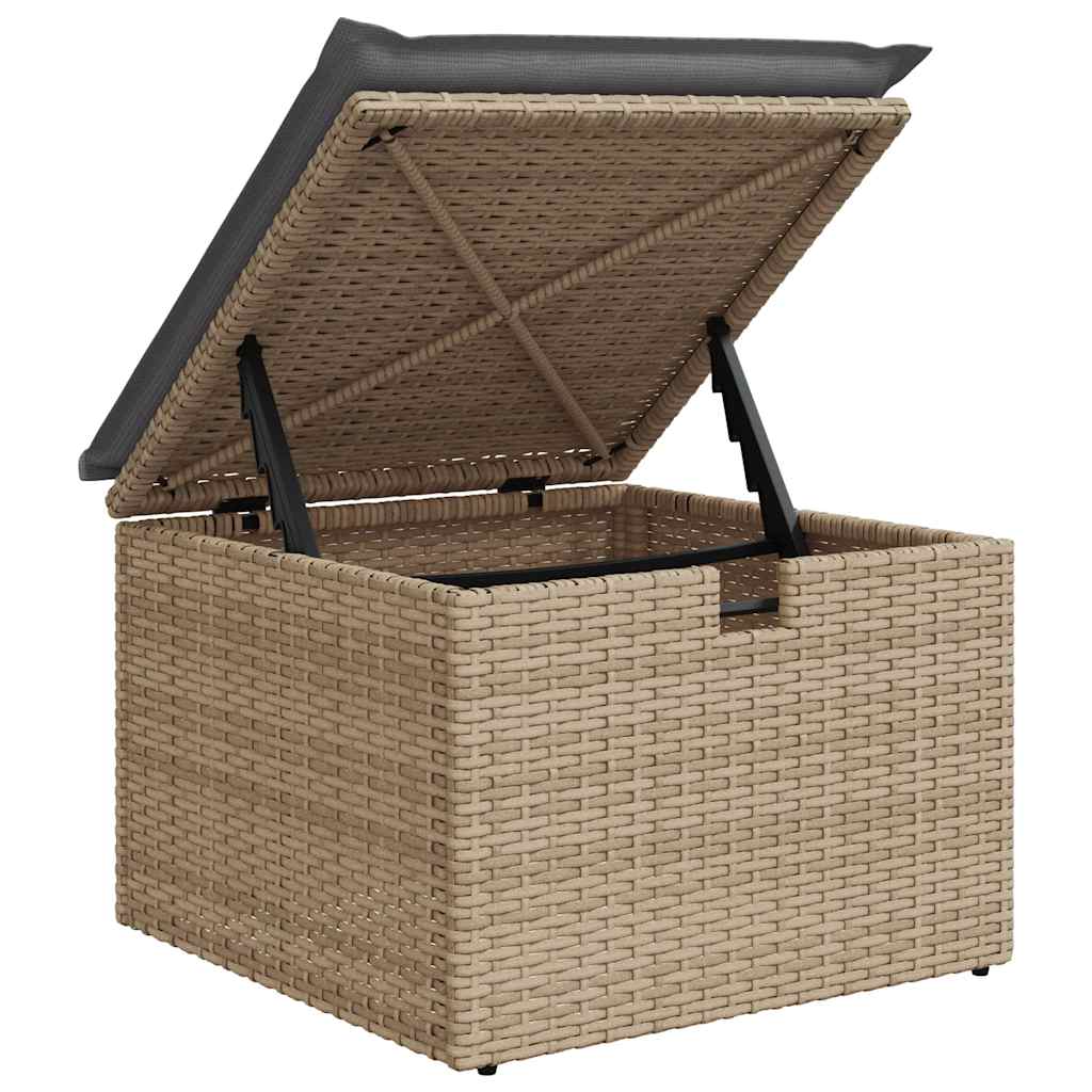 Trädgårdssoffset Med Dynor 2 Delar Beige Konstrotting Akaciaträ