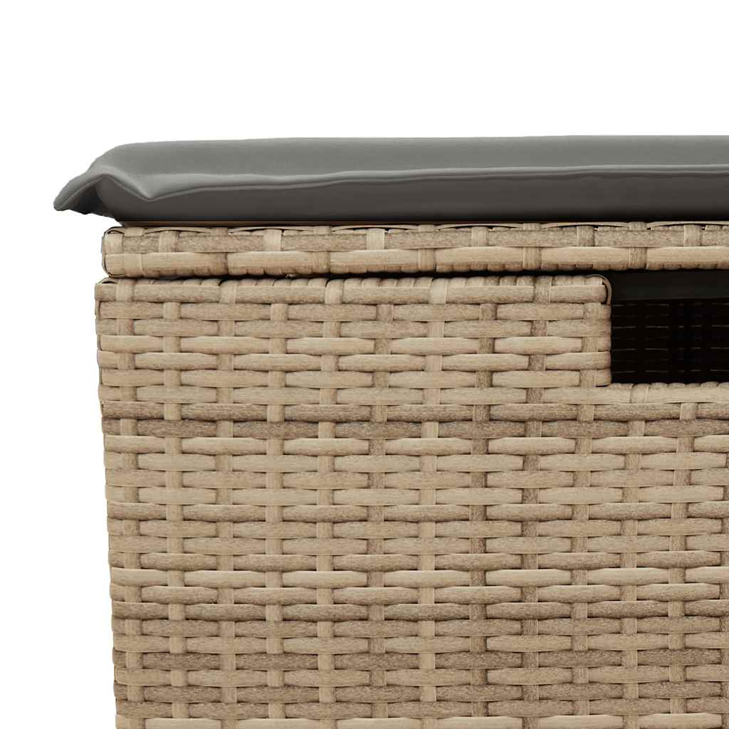Trädgårdssoffset Med Dynor 2 Delar Beige Konstrotting Akaciaträ