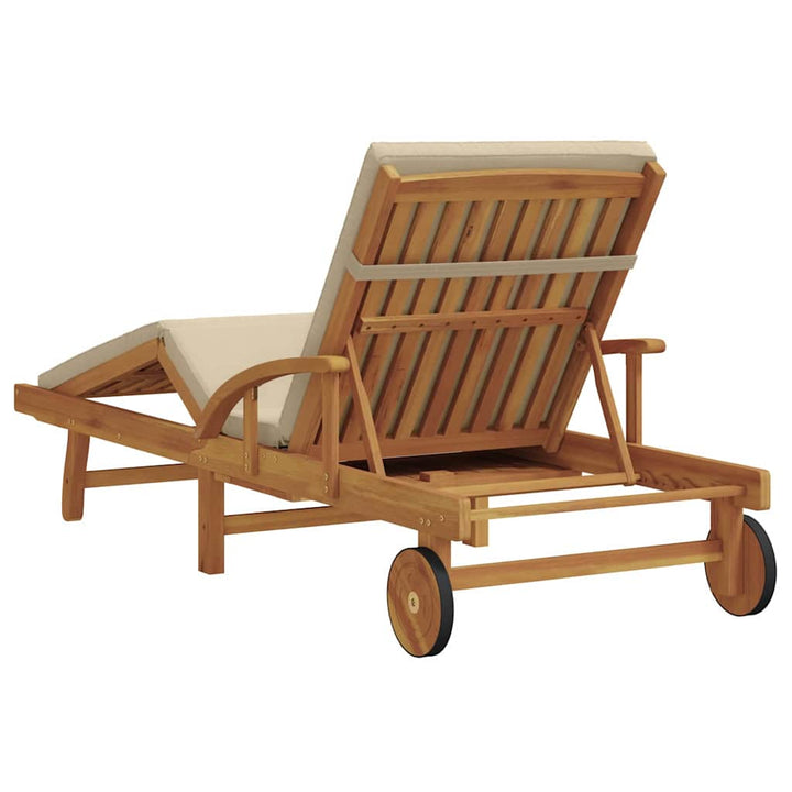 Solstol Beige 200 X 67 X 84 Cm Massivt Akaciaträ