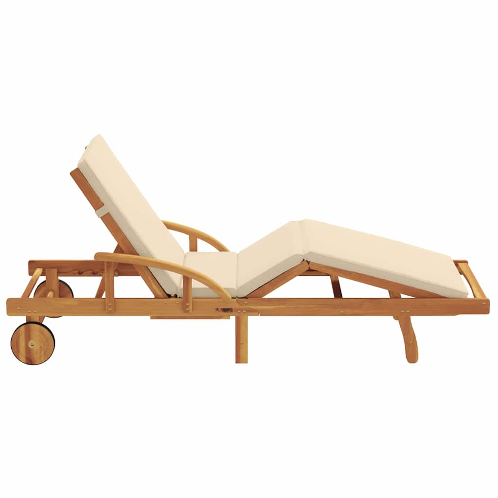 Solstol Beige 200 X 67 X 84 Cm Massivt Akaciaträ