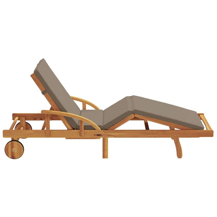 Solstol Taupe 200 X 67 X 84 Cm Massivt Akaciaträ