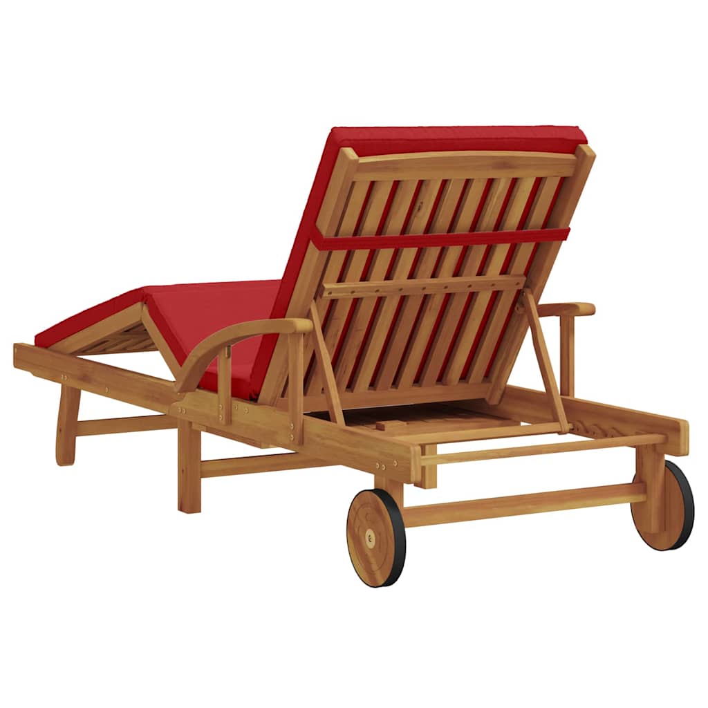 Solstol Röd 200 X 67 X 84 Cm Massivt Akaciaträ