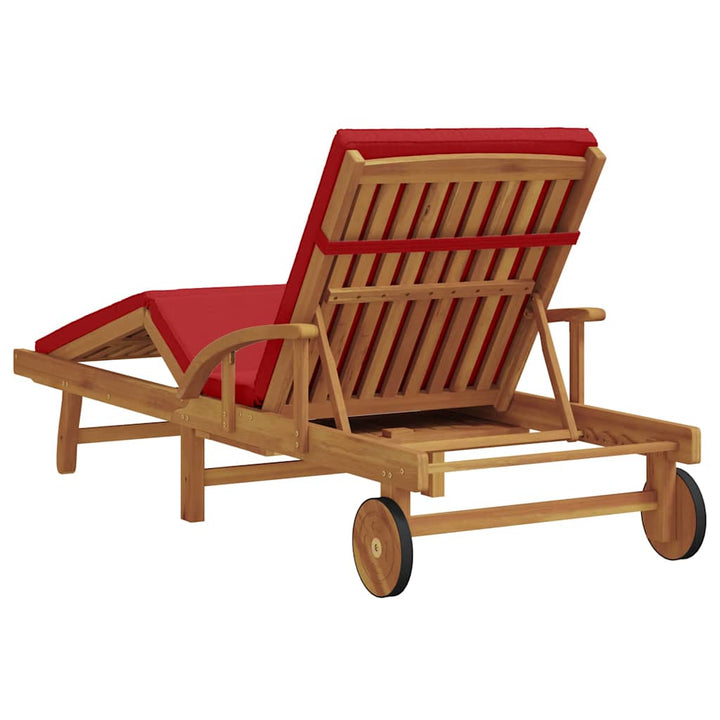 Solstol Röd 200 X 67 X 84 Cm Massivt Akaciaträ