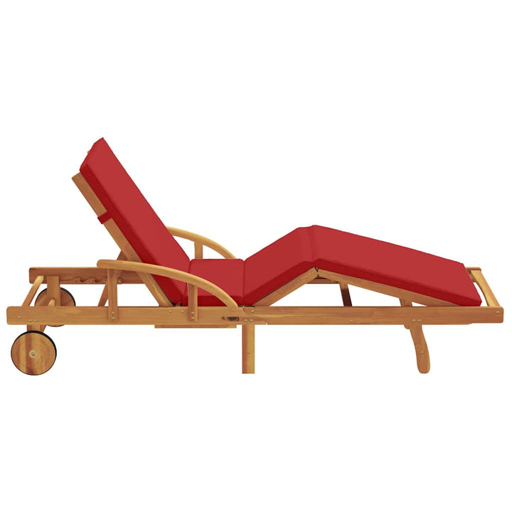 Solstol Röd 200 X 67 X 84 Cm Massivt Akaciaträ