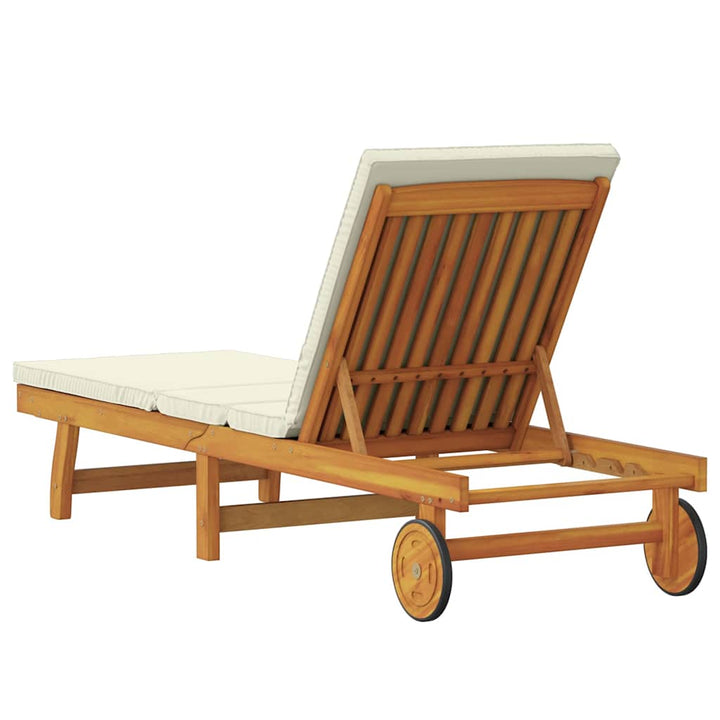 Solstol Brun Och Kräm 199 X 63 X 85 Cm Massivt Akaciaträ