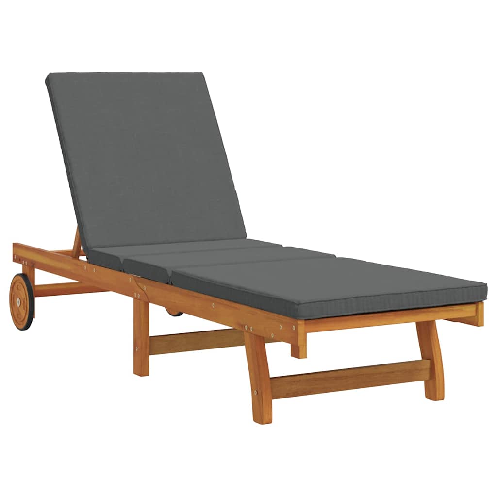 Solstol Reclining Brun 199 X 63 X 85 Cm Massivt Akaciaträ
