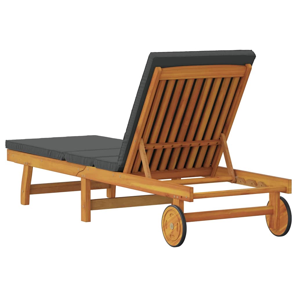 Solstol Reclining Brun 199 X 63 X 85 Cm Massivt Akaciaträ