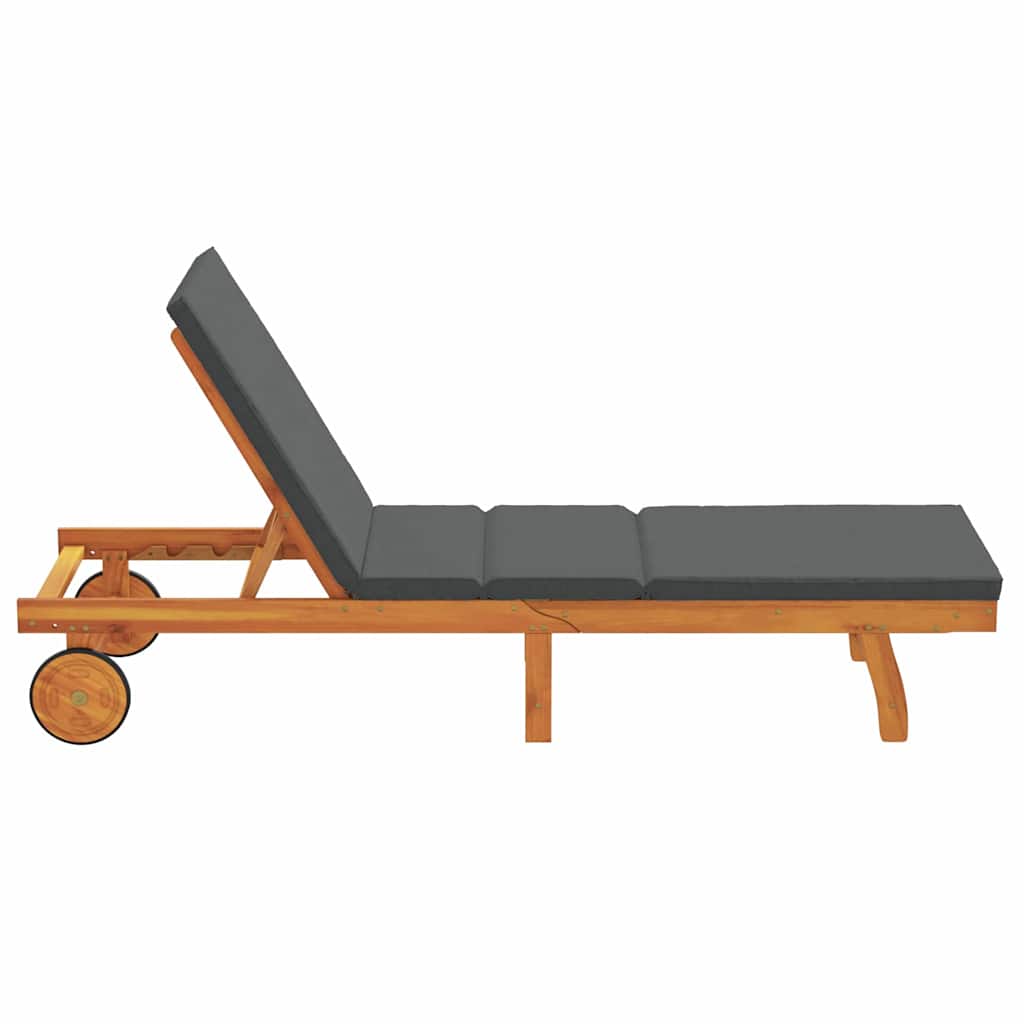 Solstol Reclining Brun 199 X 63 X 85 Cm Massivt Akaciaträ