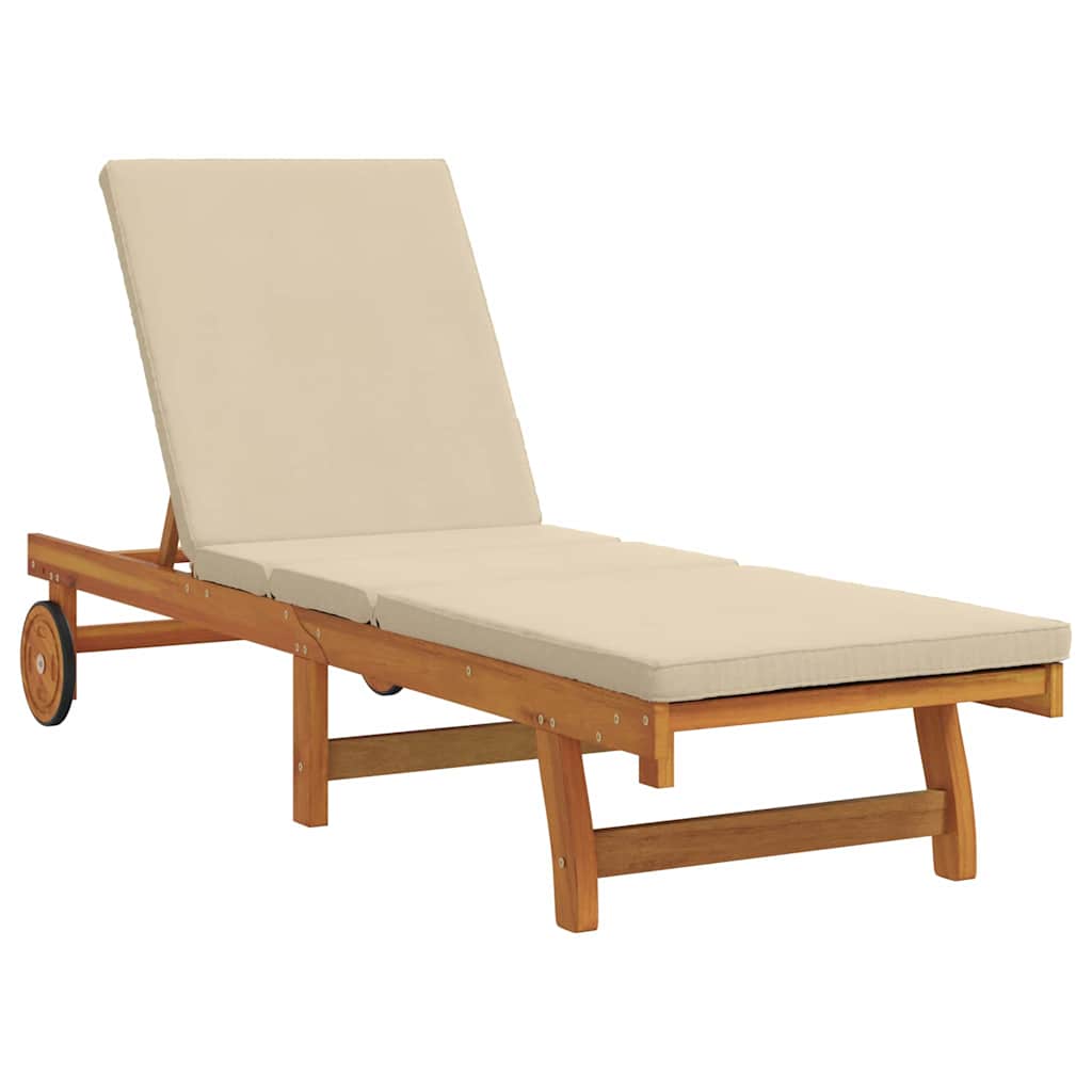 Solstol Reclining Brun 199 X 63 X 85 Cm Massivt Akaciaträ