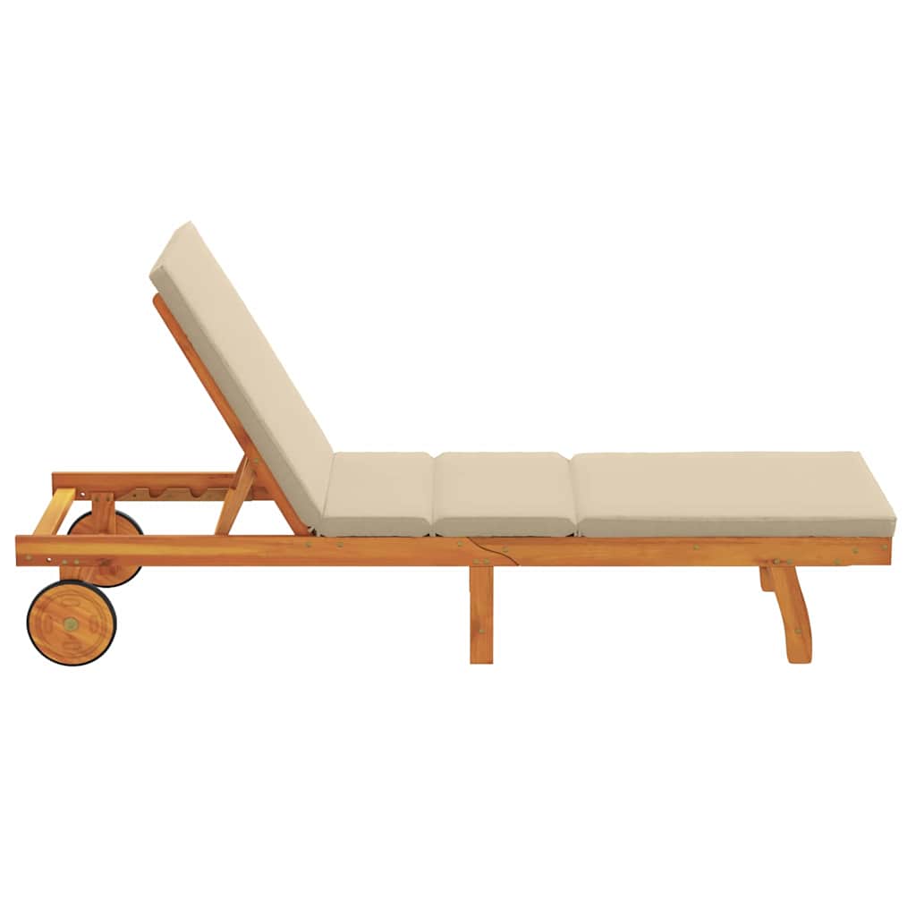 Solstol Reclining Brun 199 X 63 X 85 Cm Massivt Akaciaträ