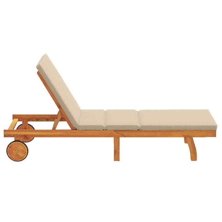 Solstol Reclining Brun 199 X 63 X 85 Cm Massivt Akaciaträ